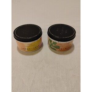 Good Chemistry Lot Of 2 Candles Lemon + Love And Eucalyptus + Bliss Tin Can Lid